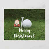 Vrolijk kerstfeest met golfer met golf- en kerstba briefkaart (Voorkant)