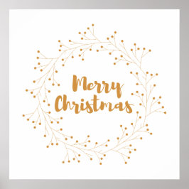 Vrolijk kerstfeest met gouden gulden poster