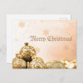 Vrolijk kerstfeest met gouden Ornamenten Briefkaart (Voorkant / Achterkant)