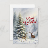 Vrolijk kerstfeest met hert en hert (Voorkant / Achterkant)