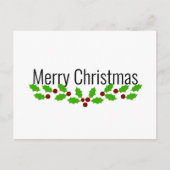 Vrolijk kerstfeest met Holly Feestdagenkaart (Voorkant)