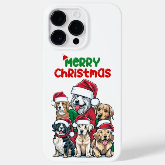 Vrolijk kerstfeest met honden Case-Mate iPhone case (Achterkant)
