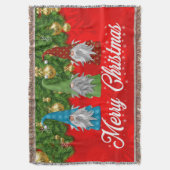 Vrolijk kerstfeest met kabouters deken (Voorkant Verticaal)