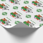 Vrolijk kerstfeest met kat en hond cadeaupapier (Hoek)
