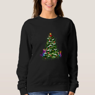 Vrolijk kerstfeest met katten en kerstbomen trui