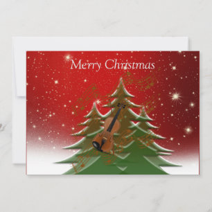 Vrolijk Kerstfeest met kerstboom met Violin Feestdagenkaart