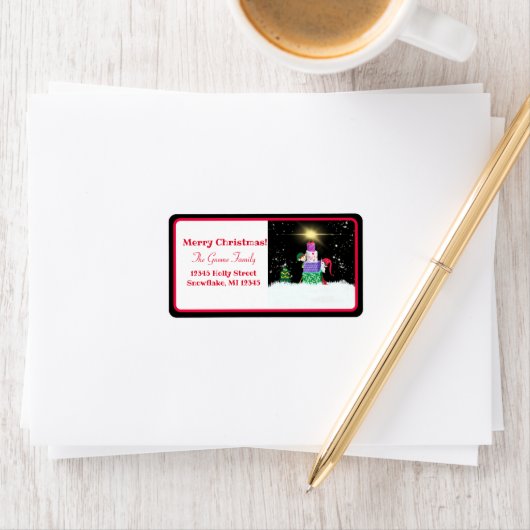 Vrolijk kerstfeest met kerstcadeautjes etiket (Insitu)