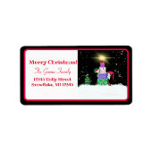 Vrolijk kerstfeest met kerstcadeautjes etiket (Voorkant)