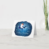 Vrolijk kerstfeest met kerstman feestdagen kaart (Voorkant)