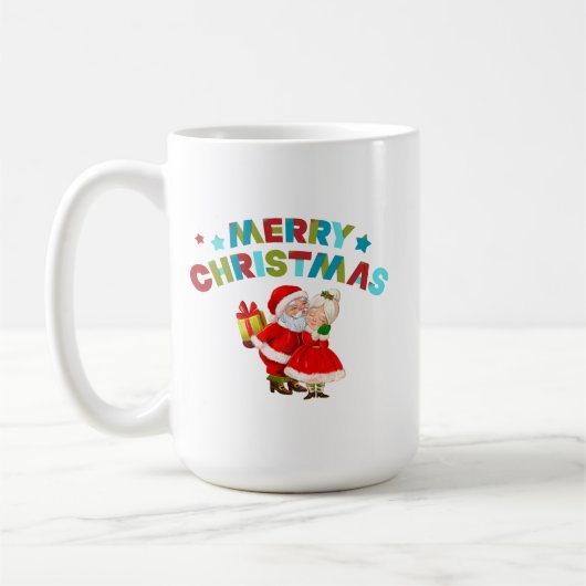 Vrolijk kerstfeest met kerstman koffiemok (Links)