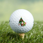 Vrolijk kerstfeest met kerstman, sneeuwman en elf golfballen (Insitu Shirt)