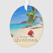 Vrolijk kerstfeest met kerstmis in de tropen ornament (voorkant)