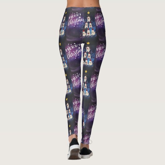 Vrolijk kerstfeest met kerstmis leggings (Achterkant)