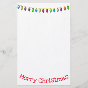 Vrolijk kerstfeest met kerstverlichting briefpapier
