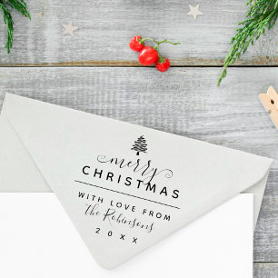 Vrolijk kerstfeest met liefde Aangepast Label vo Zelfinktende Stempel