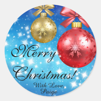 Vrolijk Kerstfeest met liefde gepersonaliseerd Ronde Sticker
