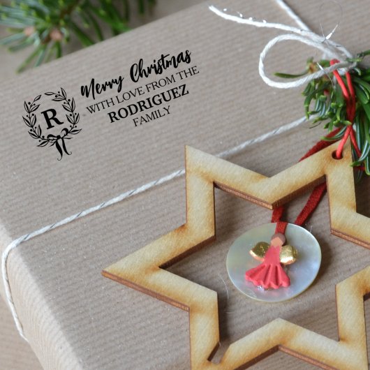 Vrolijk kerstfeest met liefde van de (aangepaste)  	rubberstempel