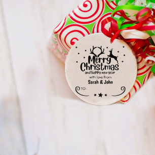 Vrolijk kerstfeest met liefde van (gebruikelijk) p 	rubberstempel