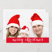 Vrolijk kerstfeest met liefdesfotofeestdag feestdagenkaart (Voorkant / Achterkant)