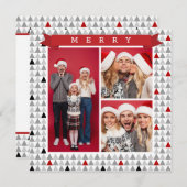 Vrolijk kerstfeest met modern boompatroon 3 Foto (Voorkant / Achterkant)