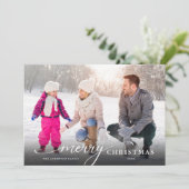 Vrolijk kerstfeest met modern script feestdagenkaart (Staand voorkant)