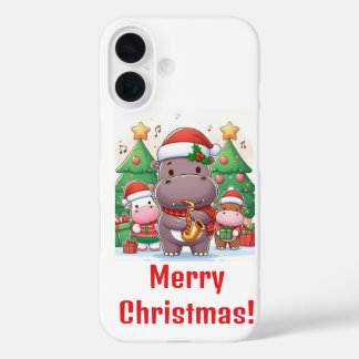 Vrolijk kerstfeest met Moo Deng iPhone 16 Hoesje