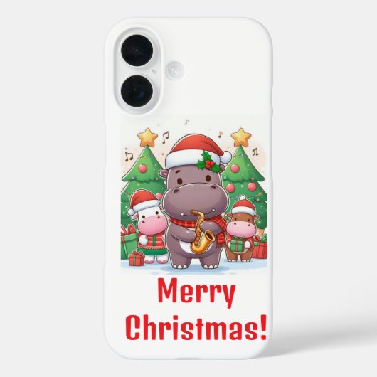 Vrolijk kerstfeest met Moo Deng Case-Mate iPhone Case (Achterkant)