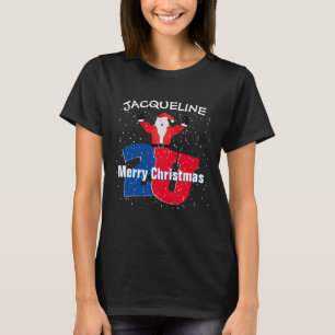 Vrolijk kerstfeest met naam en kerstman t-shirt