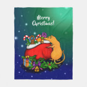 Vrolijk kerstfeest met Rat Prince Fleece Deken (Voorkant)