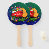 Vrolijk kerstfeest met Rat Prince Handwaaier (Voorkant en achterkant)