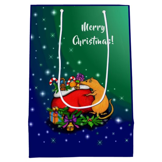 Vrolijk kerstfeest met Rat Prince Medium Cadeauzakje (Achterkant)