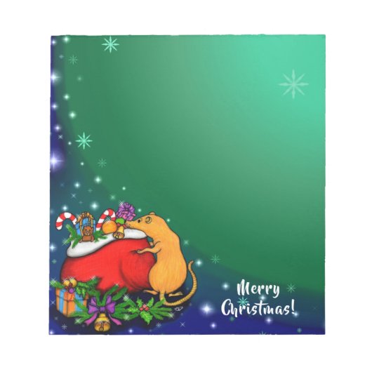 Vrolijk kerstfeest met Rat Prince Notitieblok (Voorkant)