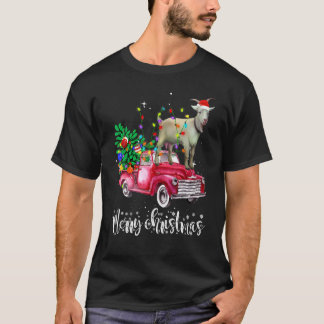 Vrolijk kerstfeest met rode vrachtwagen, waarmee j t-shirt