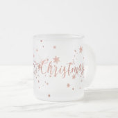 Vrolijk kerstfeest met roze roze roze goud matglas koffiemok (Voorkant rechts)