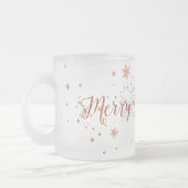 Vrolijk kerstfeest met roze roze roze goud matglas koffiemok (Links)