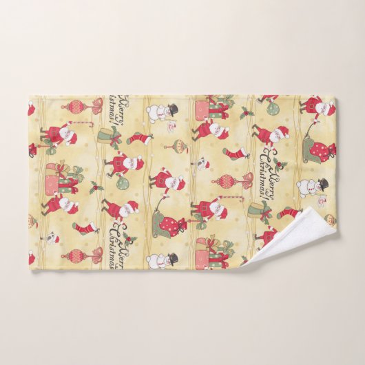 Vrolijk kerstfeest met Rustische Kerstman Bad Handdoek (Handdoek)