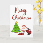 Vrolijk kerstfeest met Santa en Rudolph Kaart (Gele Bloem)