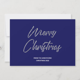 Vrolijk kerstfeest met Silver Foil en Blue Feestdagenkaart