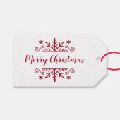 Vrolijk kerstfeest met sneeuwvlok cadeaulabel (Voorkant (Horizontaal))