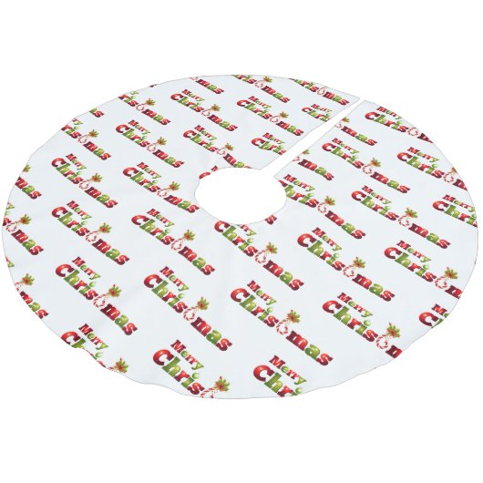 Vrolijk kerstfeest met snoepriet modern kerstboom rok (Gekanteld)