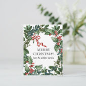 Vrolijk kerstfeest met speciaal aangepast Rode Bow Feestdagenkaart (Staand voorkant)