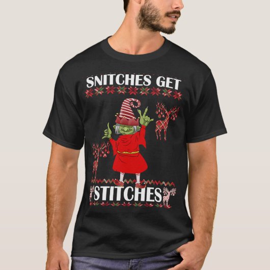 Vrolijk kerstfeest met titels Elf Ugly Swe T-shirt (Voorkant)