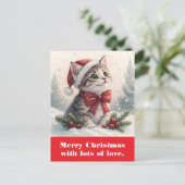 Vrolijk kerstfeest met veel liefde. briefkaart (Staand voorkant)