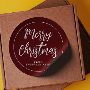 Vrolijk kerstfeest met zakelijke naam sticker
