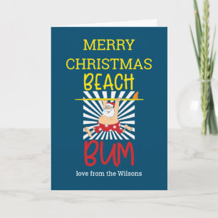 Vrolijk kerstfeest met zomerbeACH BUM Santa Kaart