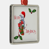 Vrolijk kerstfeest metalen ornament (Rechts)