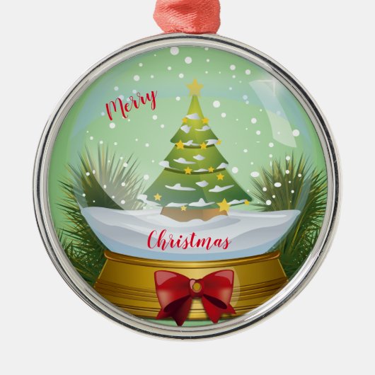 Vrolijk kerstfeest metalen ornament (Voorkant)