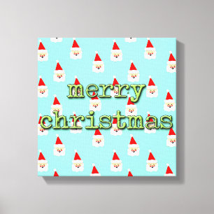 vrolijk kerstfeest mid century modern kerstman canvas afdruk