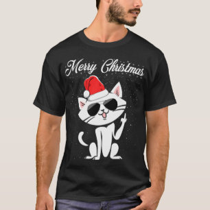 Vrolijk kerstfeest, middelste gemberrode kerstkat t-shirt