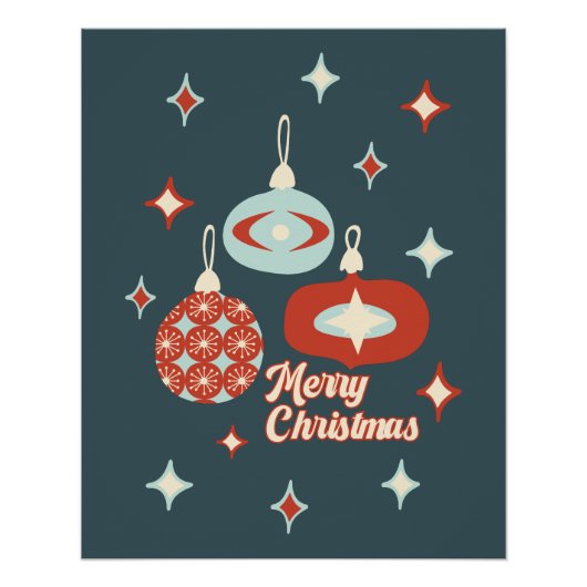 Vrolijk kerstfeest midden-eeuwse moderne tijd perfect poster (Voorkant)